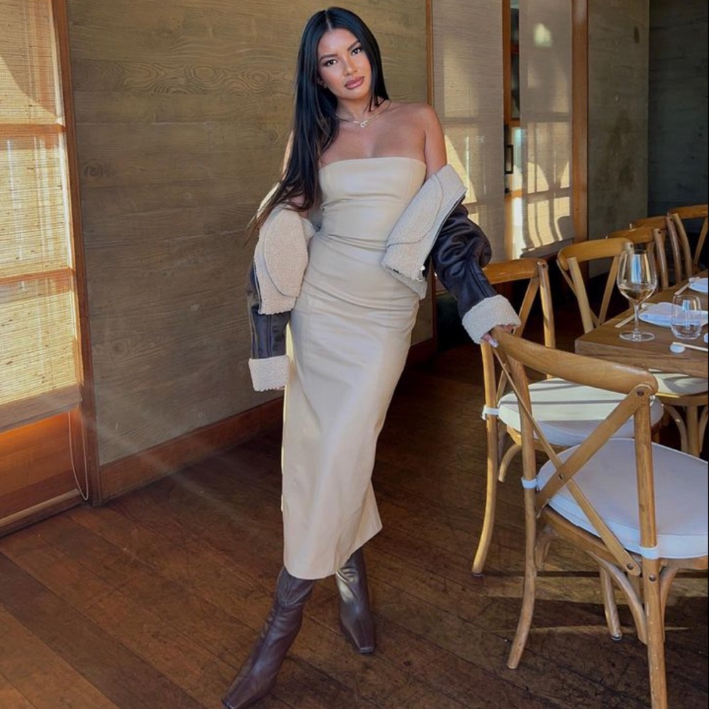 NWT Zara Faux Leather Dress - Picture 16 of 16